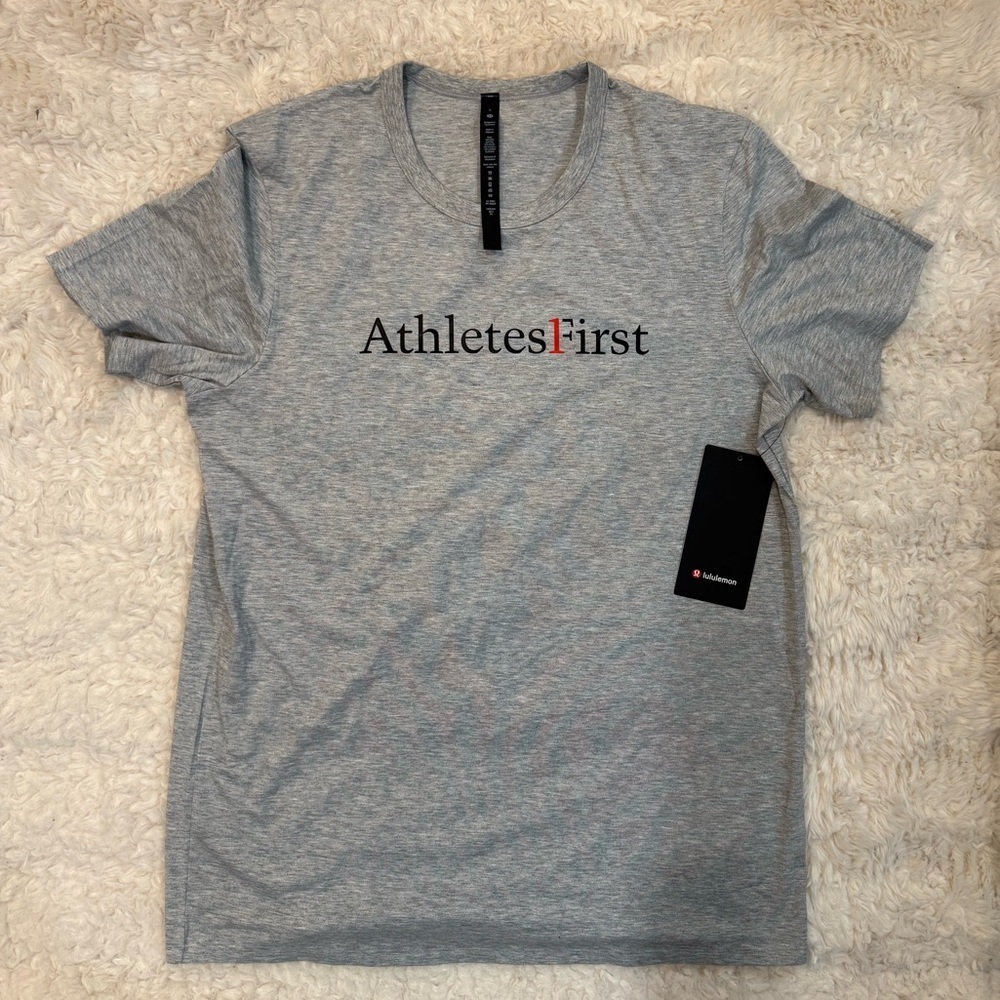lululemon athletica Gray 'AthletesFirst' Short Sleeve Tee
